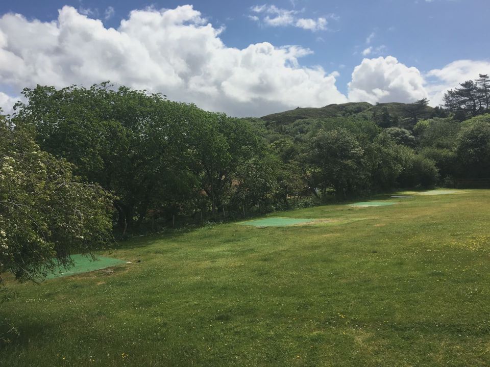 Grass tent pitches with mats