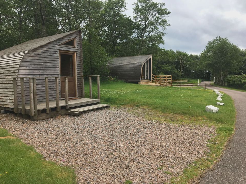 Wooden glamping pods
