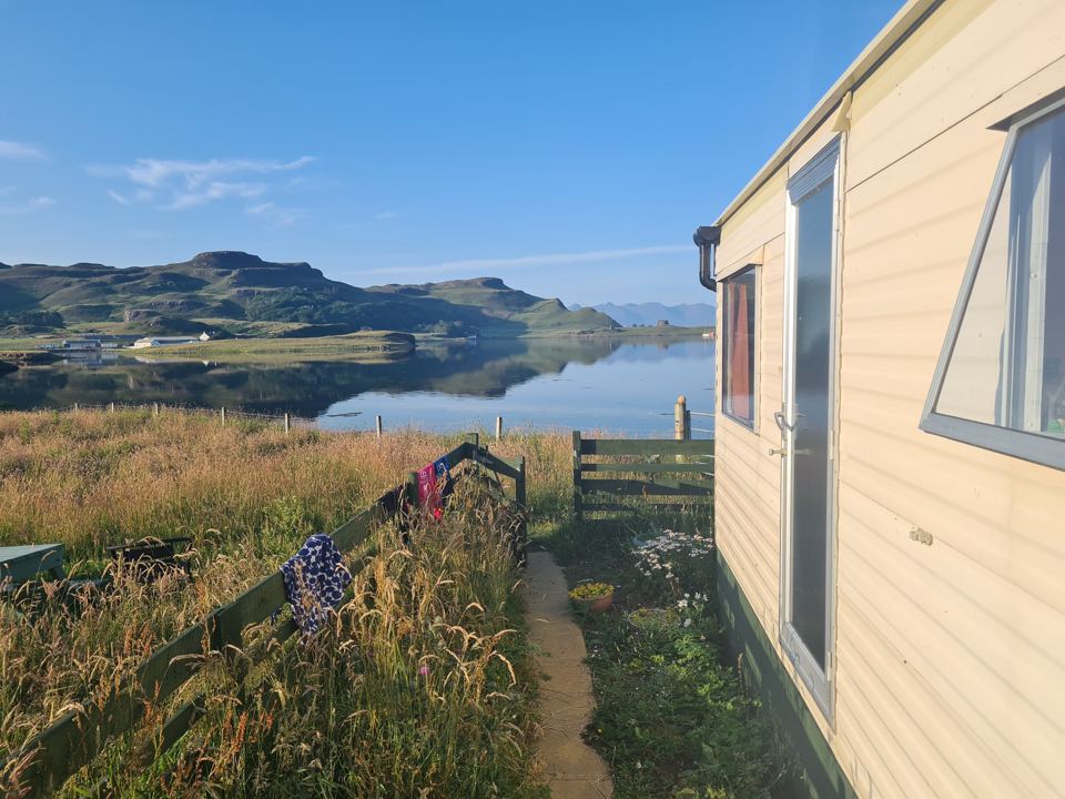 Caravan beside the shore