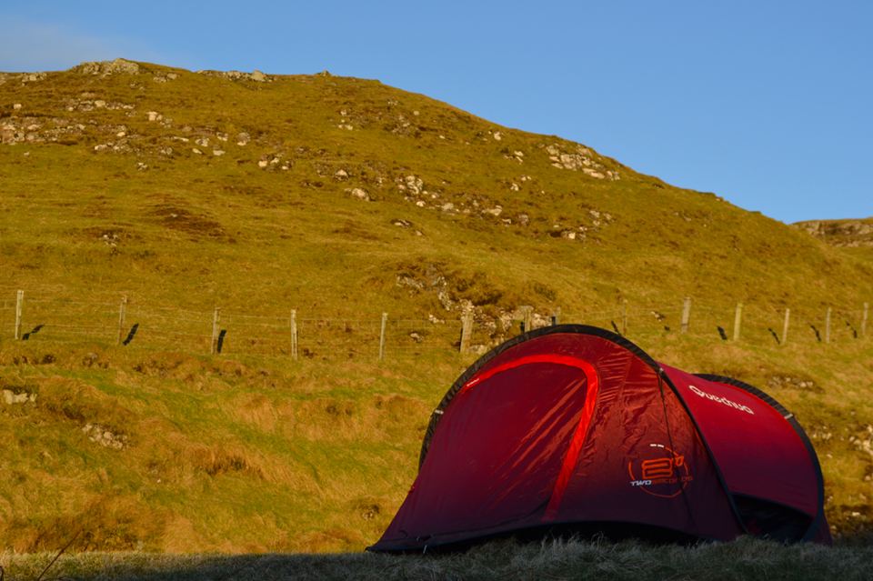 Tent on the hillside