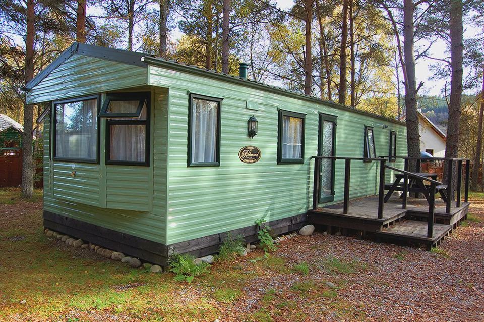 Holiday caravan in the trees