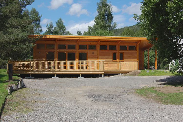 Timber building with decking