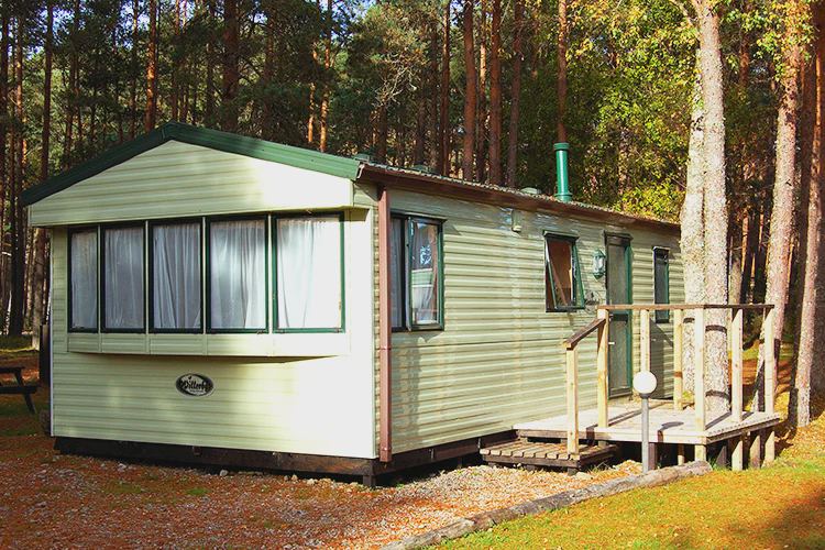 Holiday caravan with decking