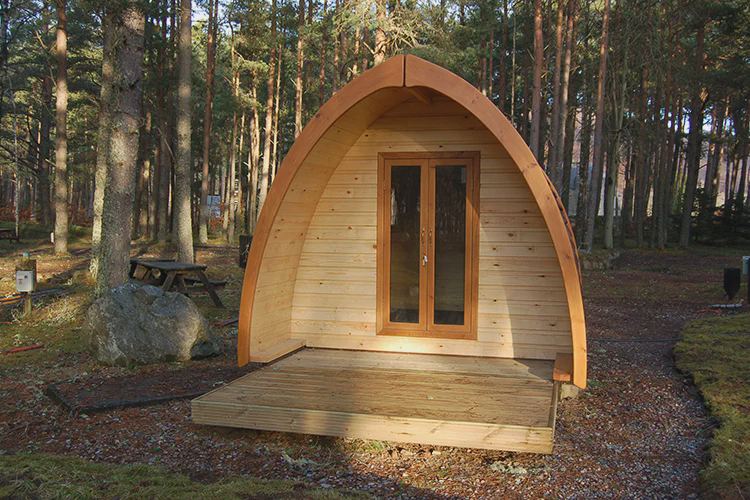 Camping pod in the woods