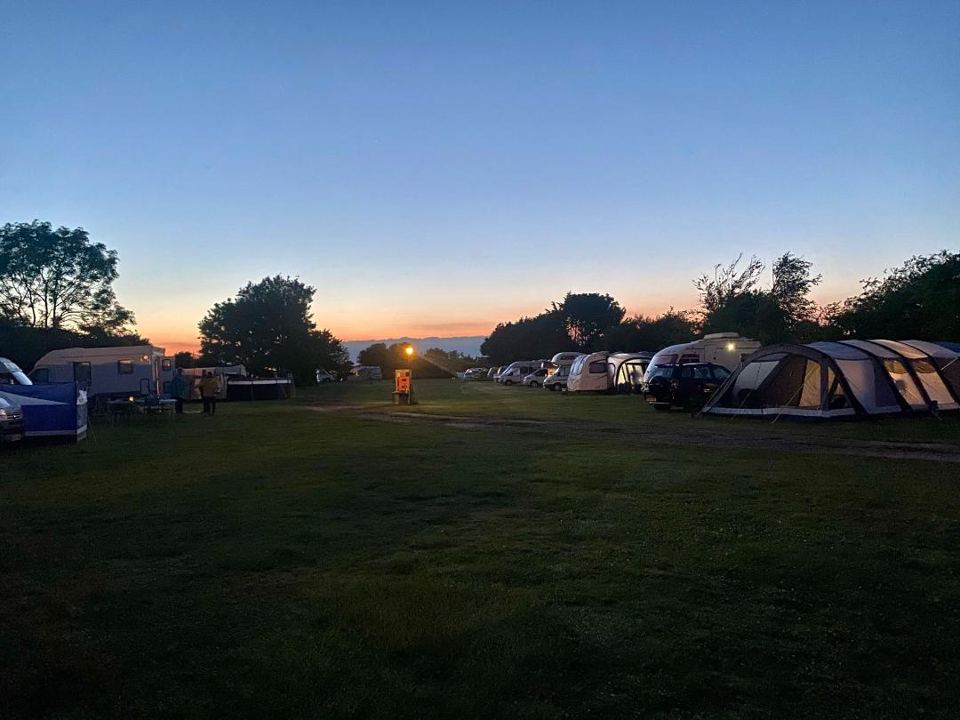 Tents at dusk