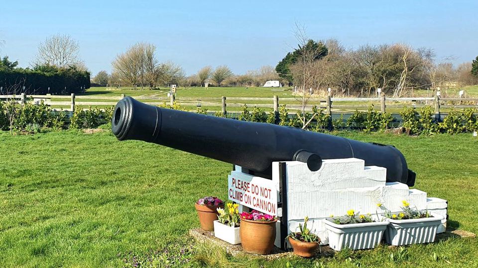 Cannon at the front of the site