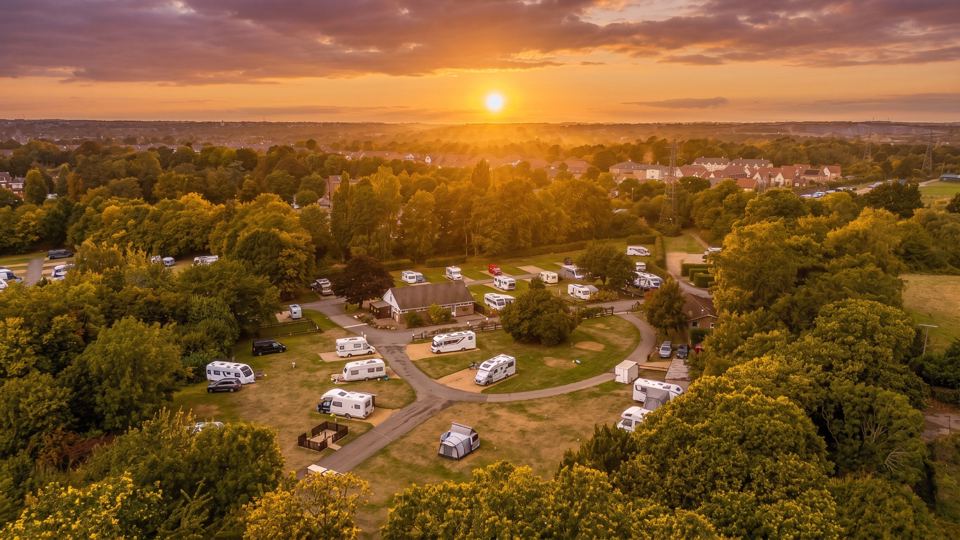 Site from above at sunset