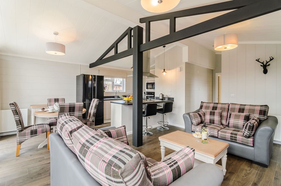 Open-plan lodge living area