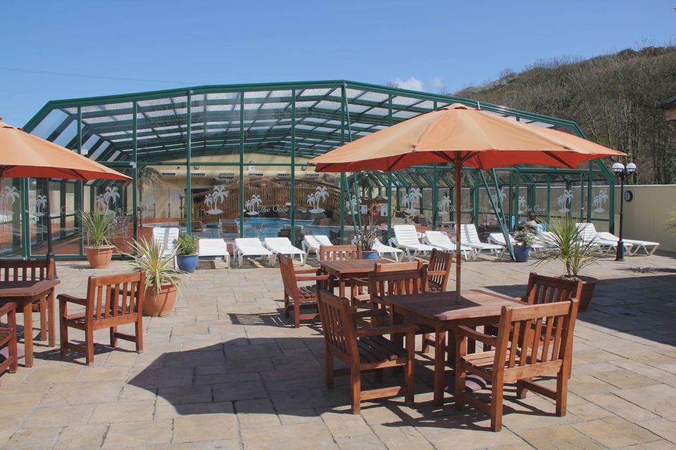 Pool terrace and covered pool