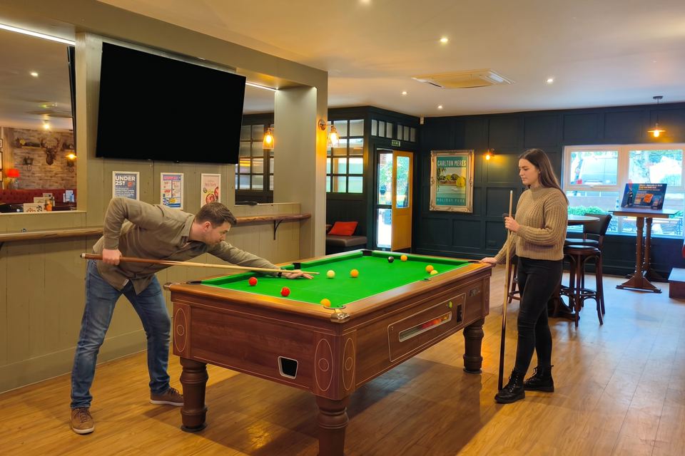 Pool table in the bar