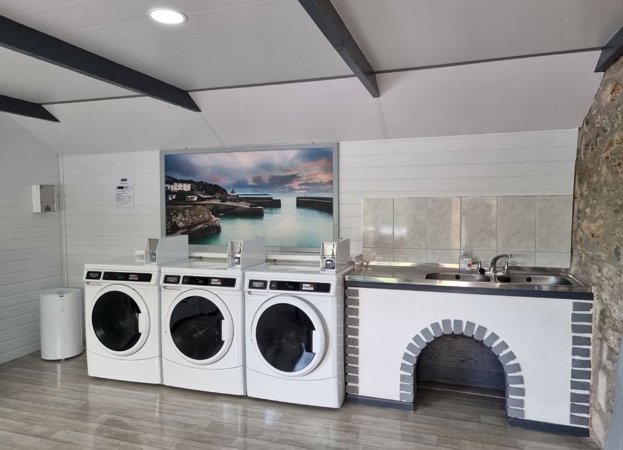 Laundry room with washing machines