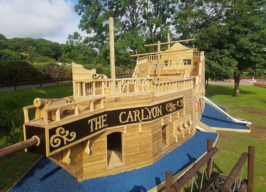 Wooden pirate ship play area