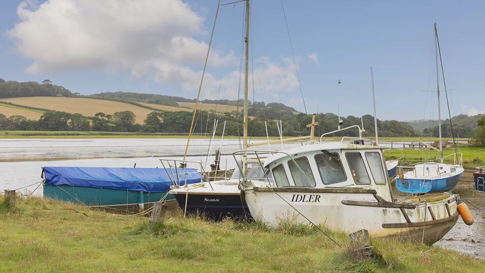 Boats on the creek at low tide