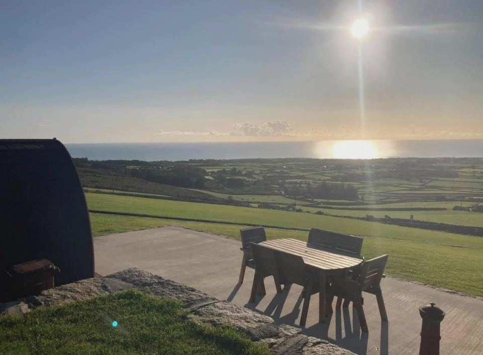 Patio table facing the sea