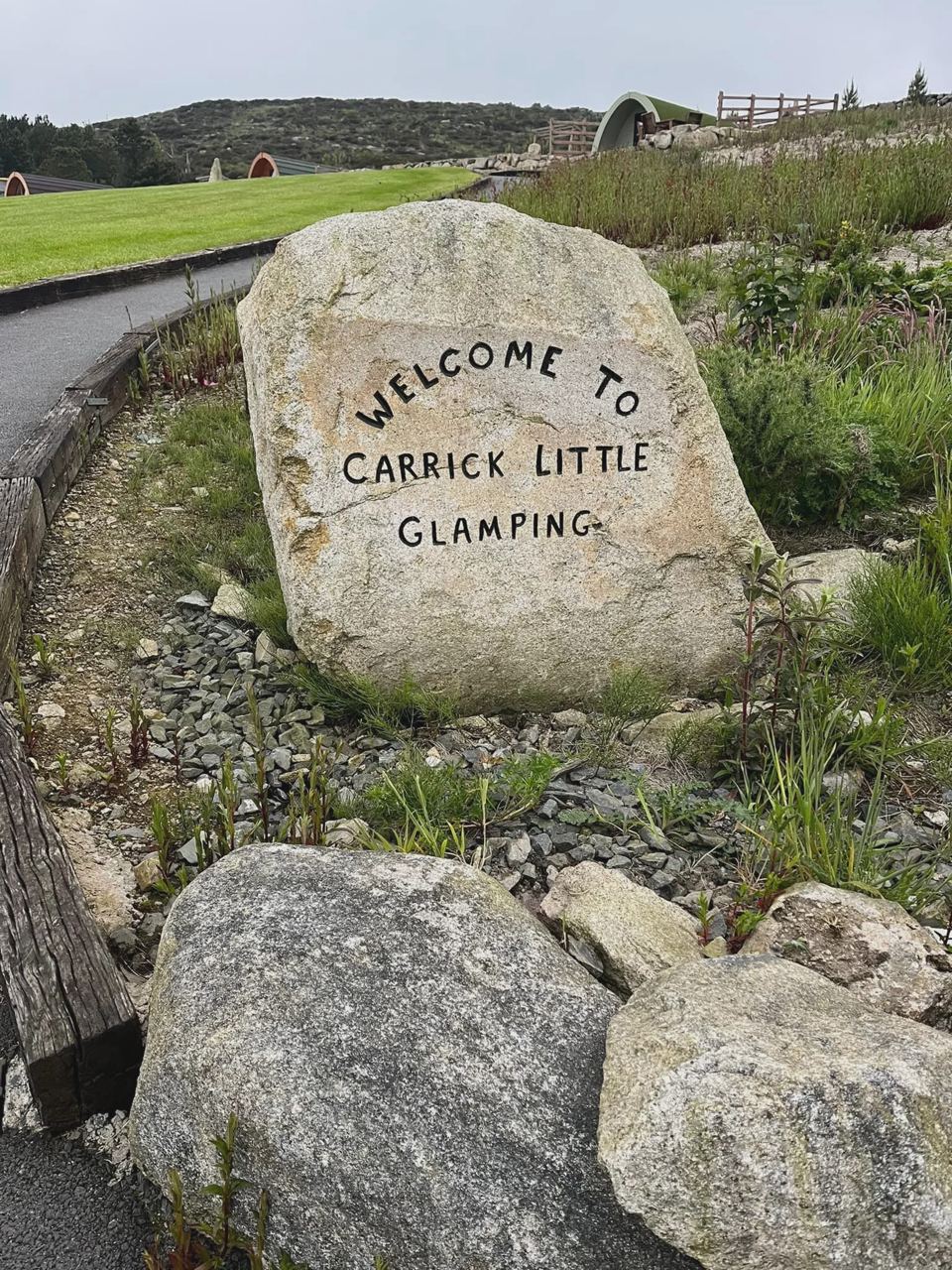 Welcome stone at the entrance