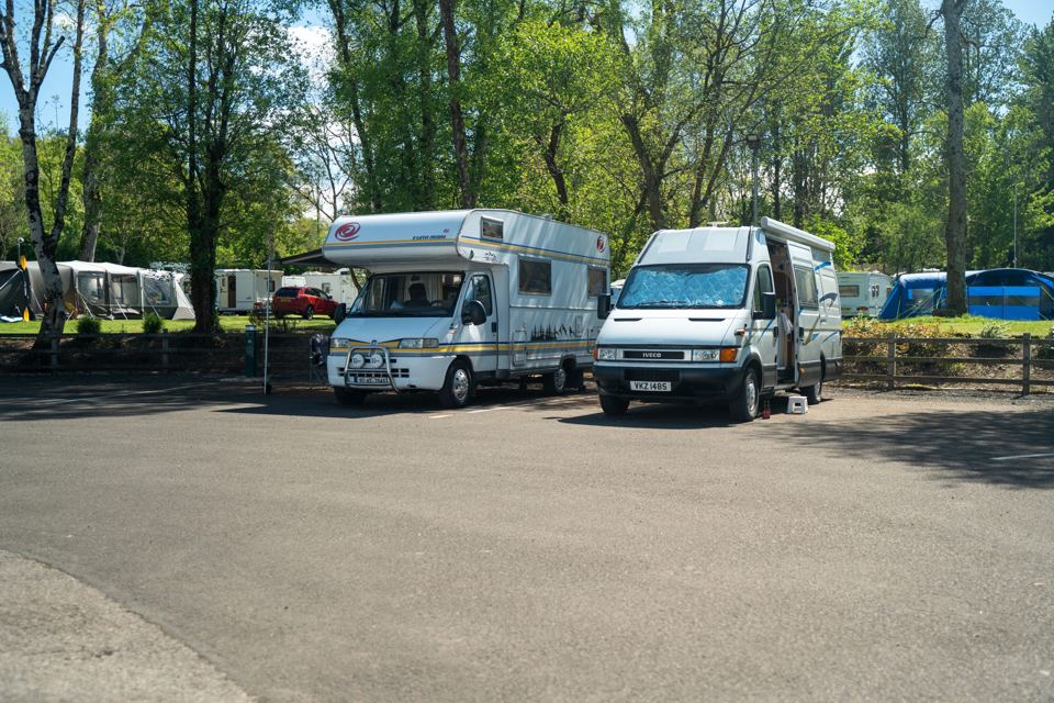Motorhomes on hardstanding