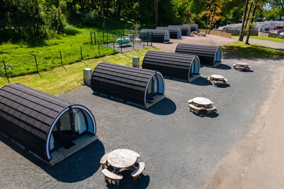 Row of pods from above