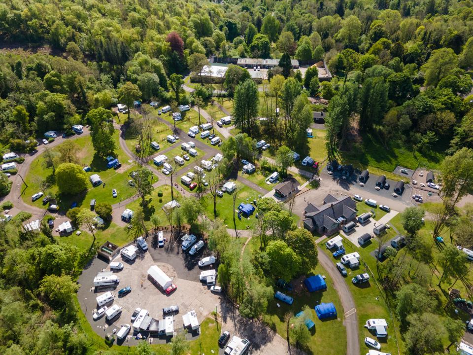 Touring and tent pitches from above