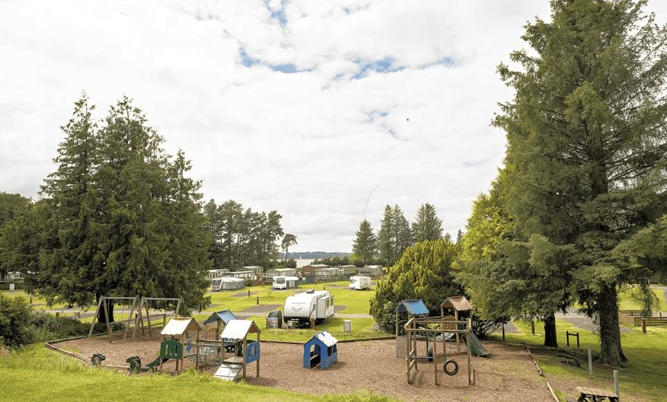 Playground with pitches beyond
