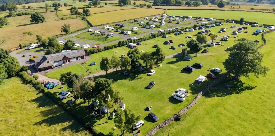Aerial view of the grass pitches