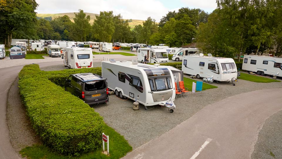 Caravans on hardstanding pitches
