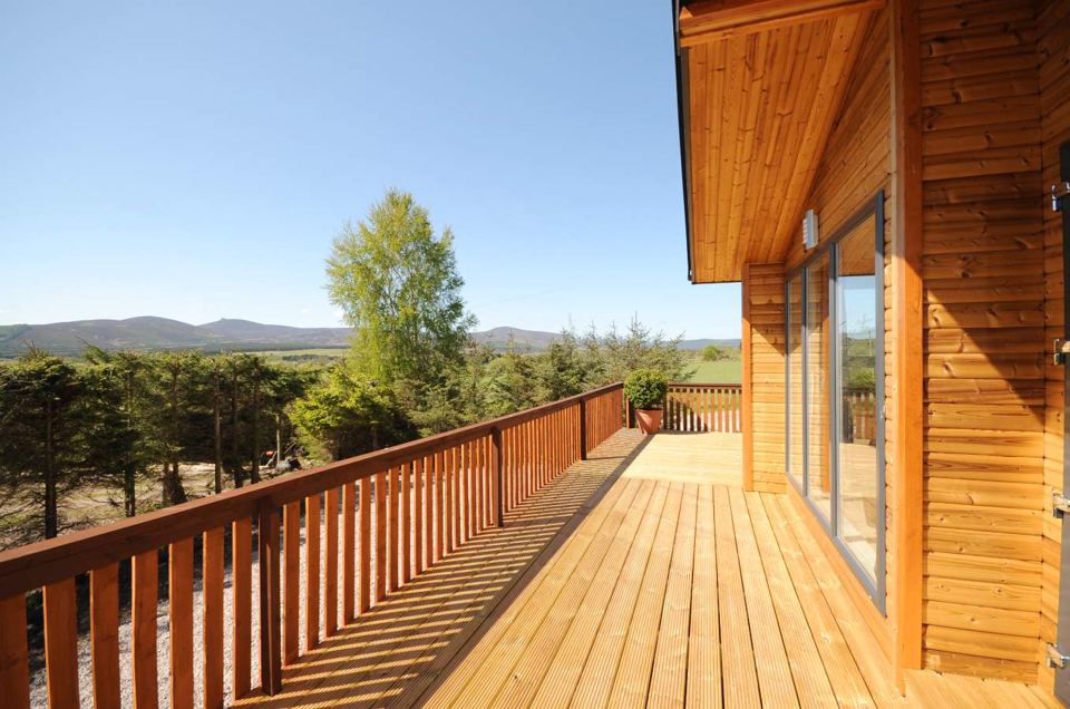 Deck with hill views