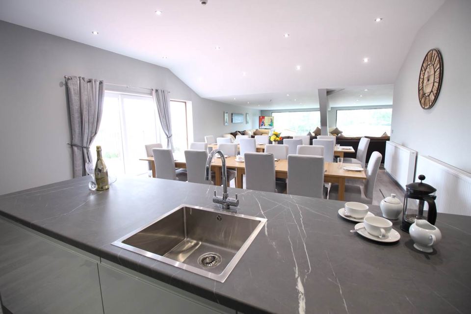 Open-plan kitchen and dining