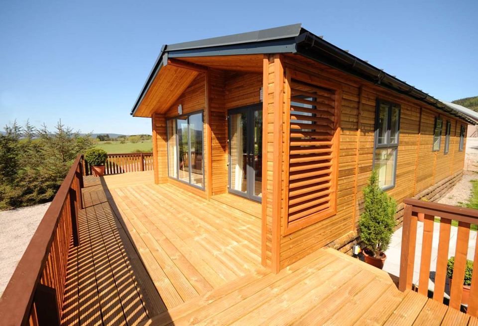 Lodge with deck