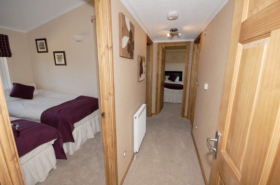 Twin bedroom and hallway