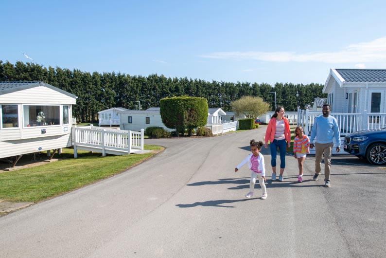Caravans along a park road