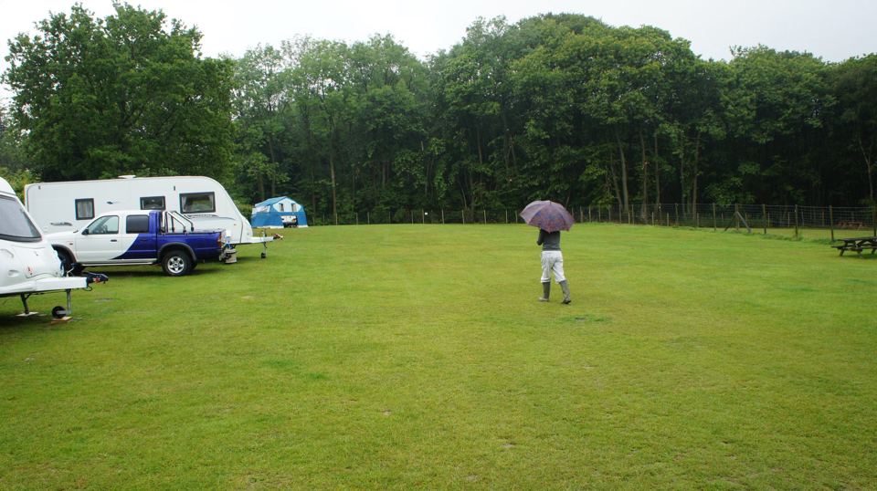 Caravans on the grass pitches