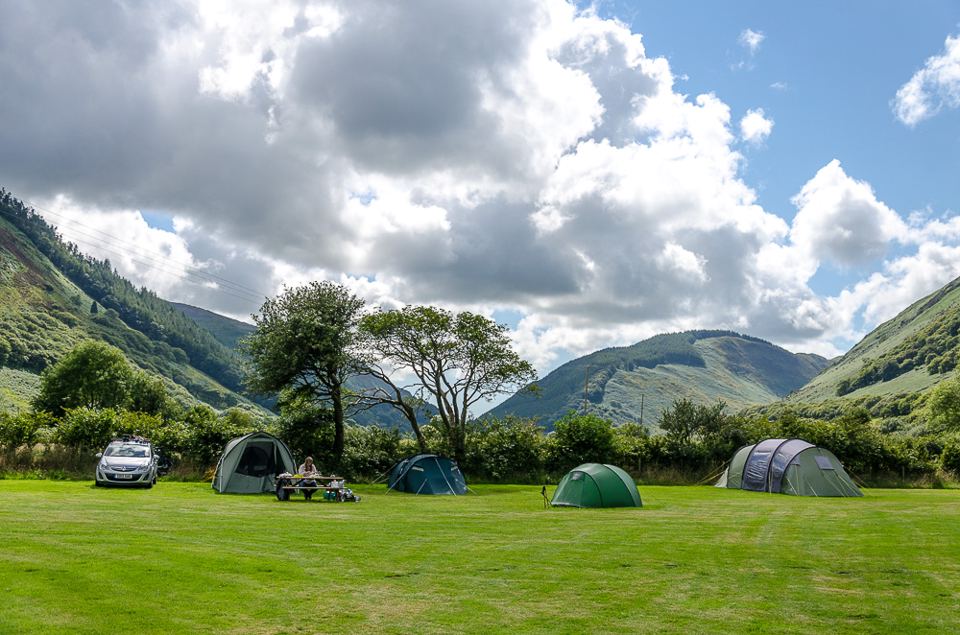 Tents on the lower field