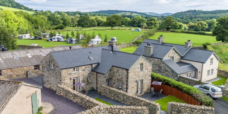 Farm cottages with the field behind