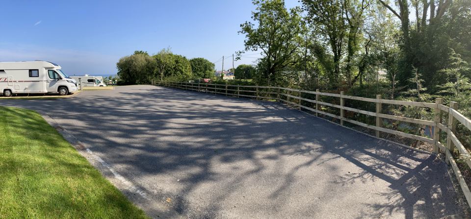 Motorhome on the site road