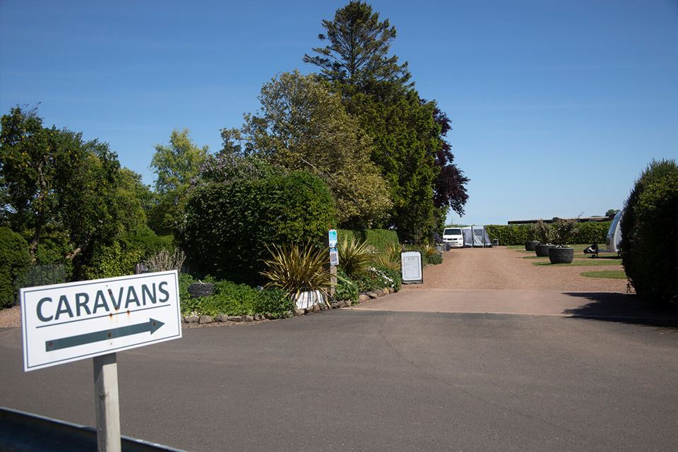 Entrance road to the pitches