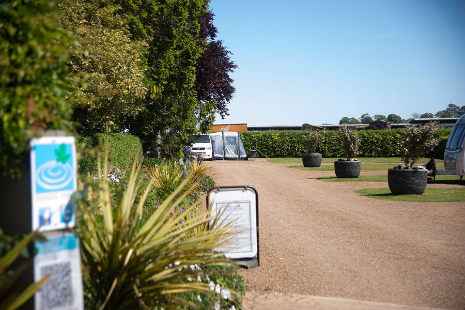 Gravel pitches and entrance