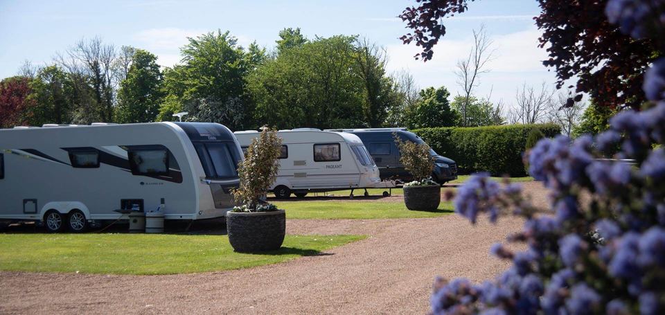 Caravans on gravel pitches