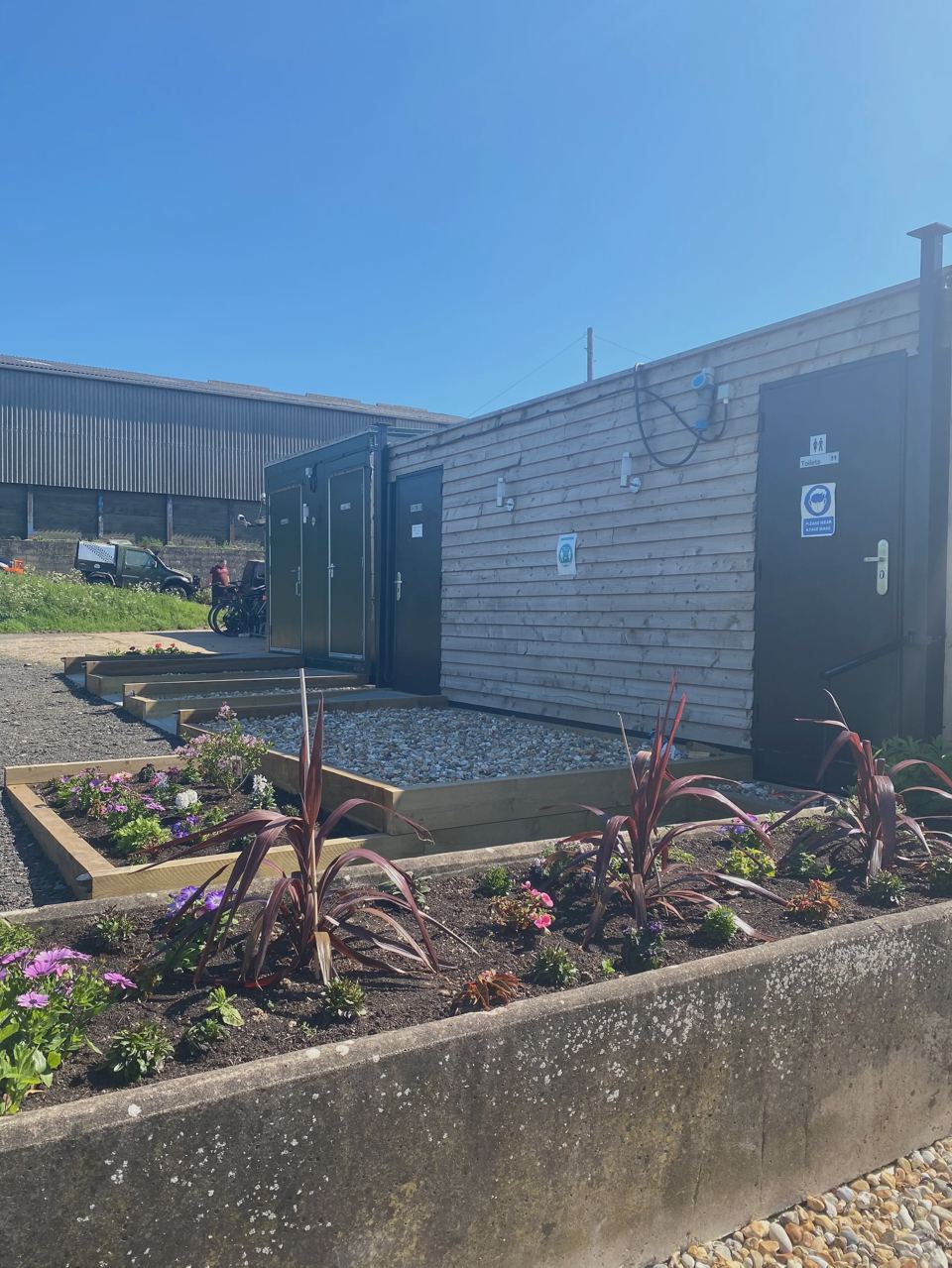 Toilet and shower block
