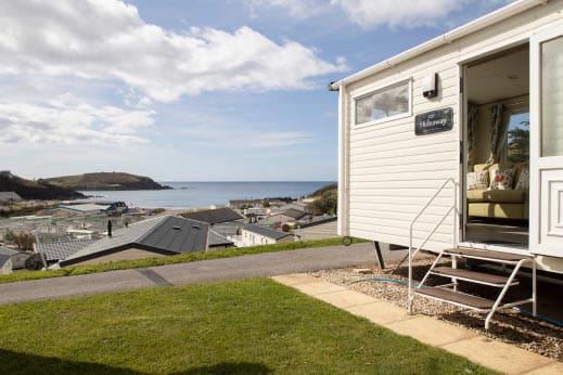 Caravan with a view of the bay