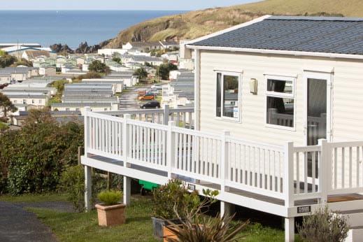 Static caravans with sea view