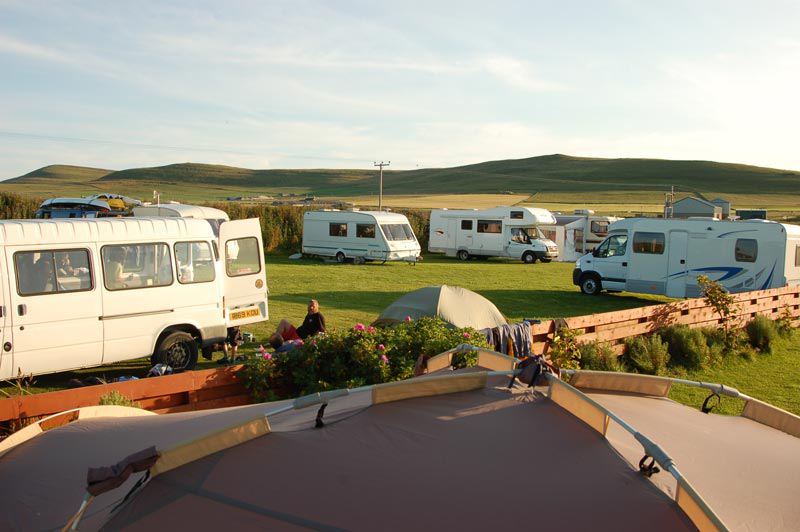 Motorhomes with hill views