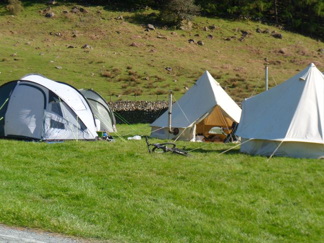Bell tents on the grass