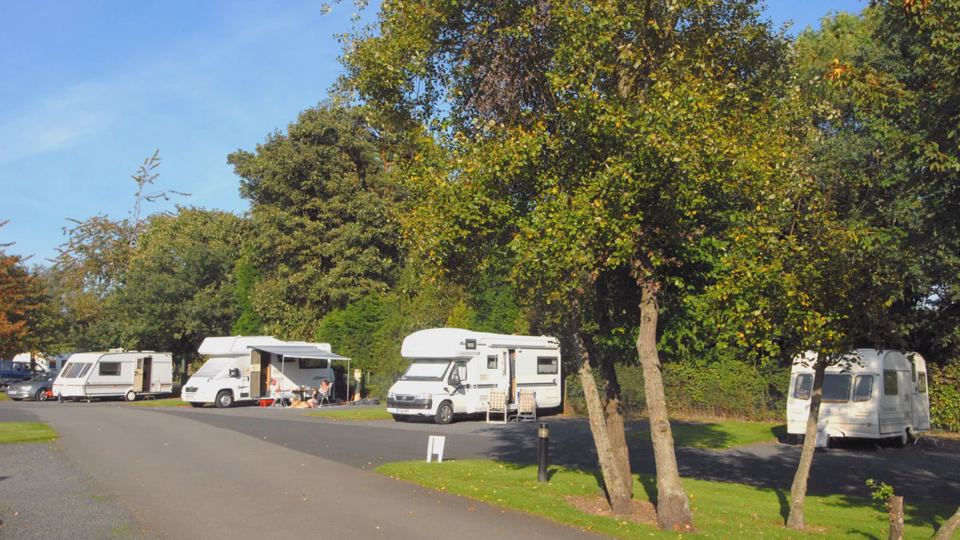 Pitches along the site road