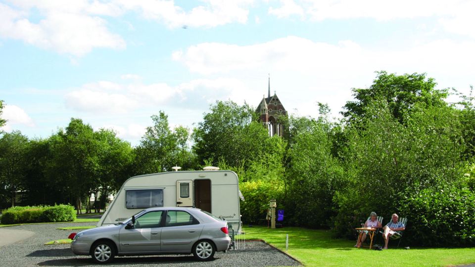 Caravan pitch by hedging