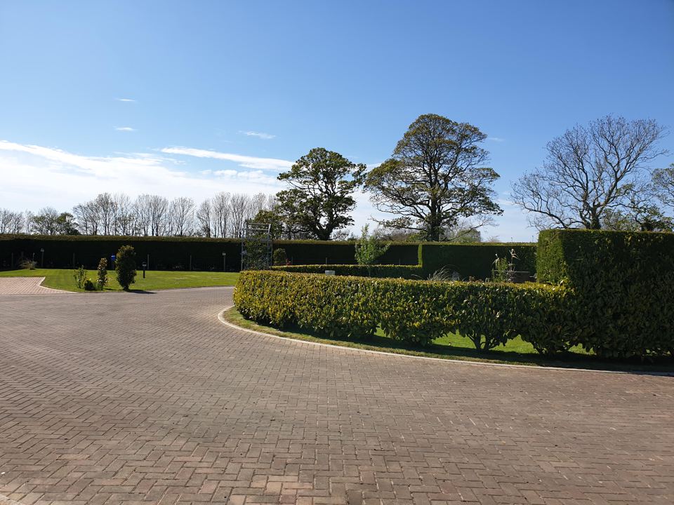 Block-paved site road