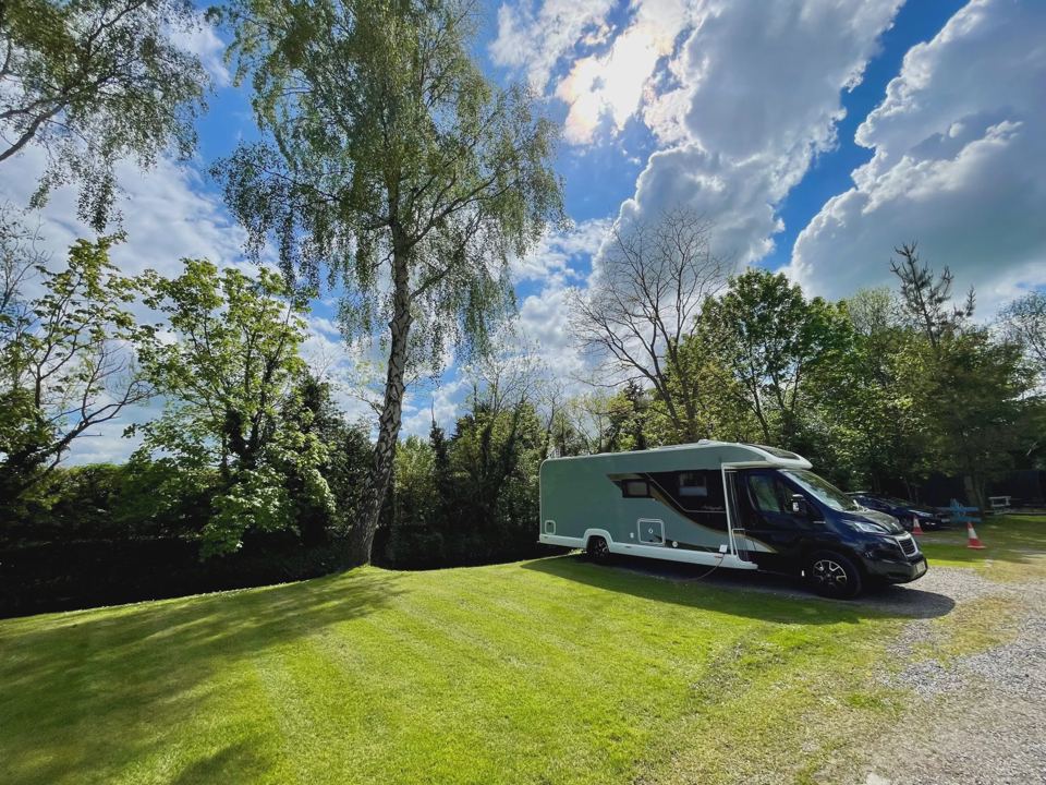 Motorhome on a gravel pitch