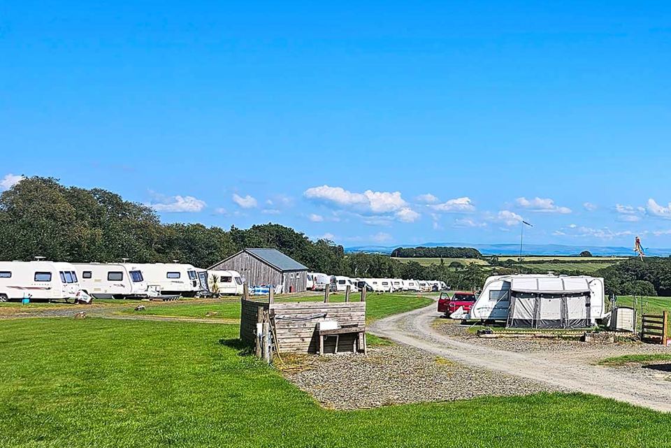 Caravan pitches with wide view