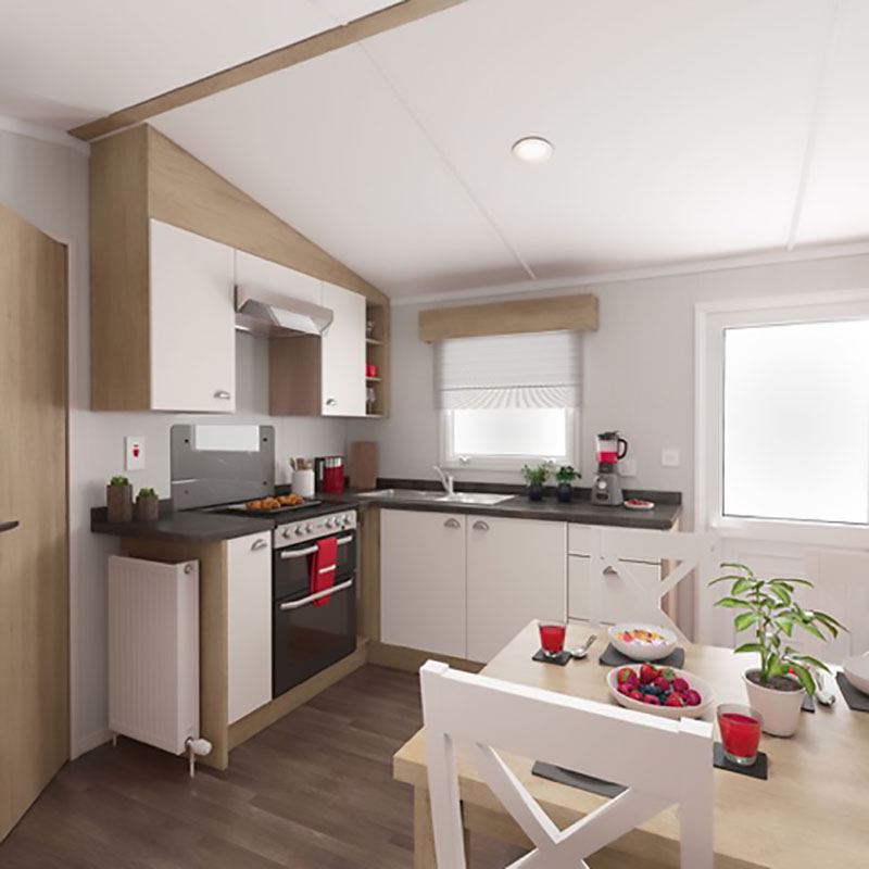Kitchen with dining table