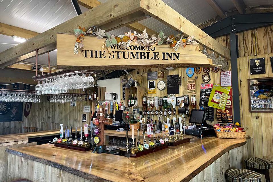Bar with beer taps