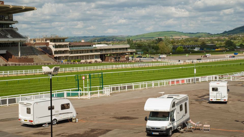 Motorhomes at the finish line